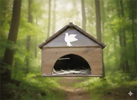 שובך לזוג יונים פרימיום  מעוצב מלא – אירוח כפרי לבעלי כנף -דגם צימר גלילי.