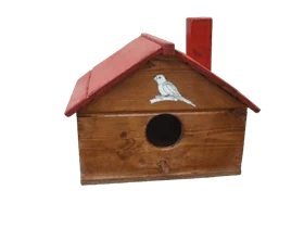 תיבת קינון פרימיום מעץ לתוכי בינוני (קוקטיילים) וציפורי בר -דגם צימר גלילי.