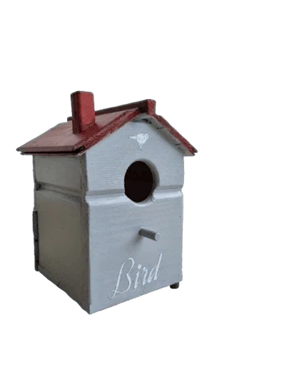 תיבת קינון קן פרימיום מעץ טבעי לציפורי אהבה וציפורי שיר קטנים -דגם צימר גלילי.